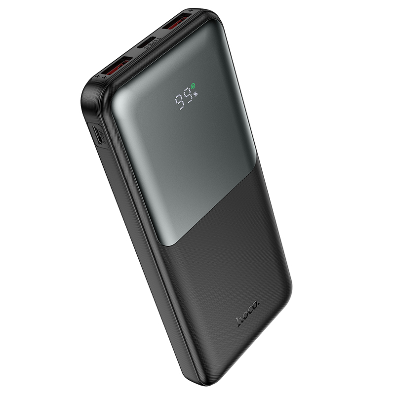 Baterie Externa HOCO J136, 10000mAh, 22.5W, QC + PD, 1 x USB-C - 2 x USB-A, Neagra