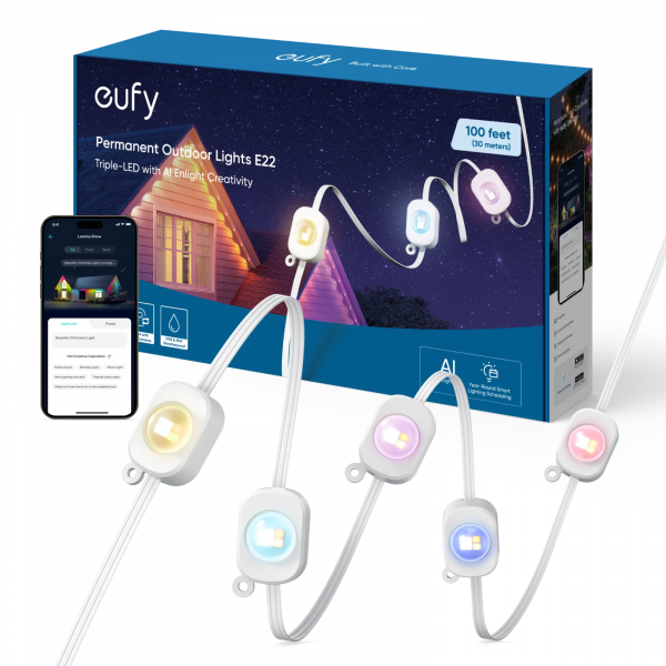 Banda Led Eufy E22, Wi-Fi, RGB, Exterior, 30m
