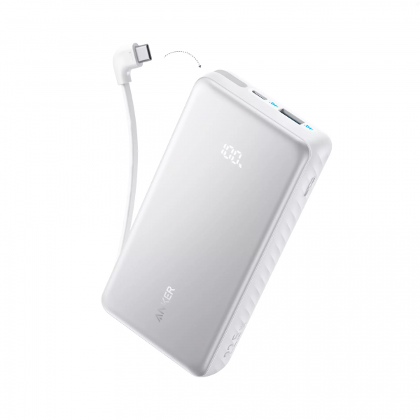 Baterie Externa Anker Zolo, 20000mAh, 22.5W, QC + PD, 1 x USB-A - 2 x USB-C, Alba A110EH21