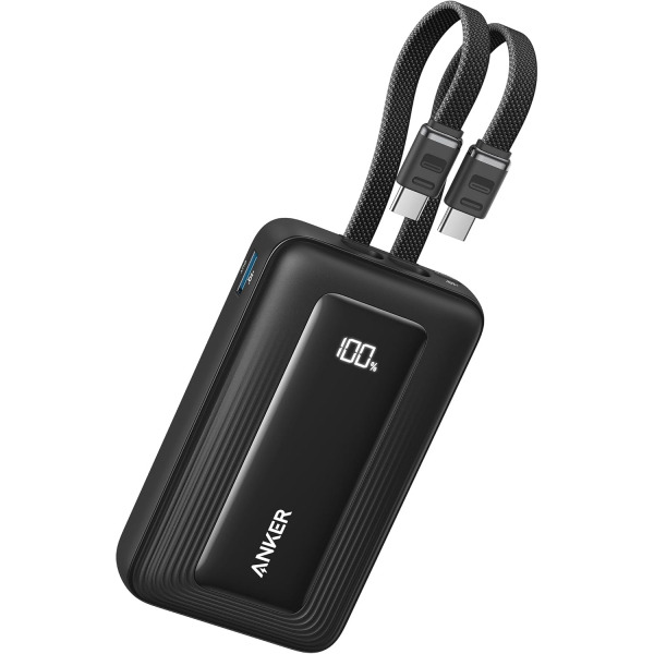 Baterie Externa Anker Zolo, 10000mAh, 35W, QC + PD, 1 x USB-A - 2 x USB-C, Neagra A1680H12