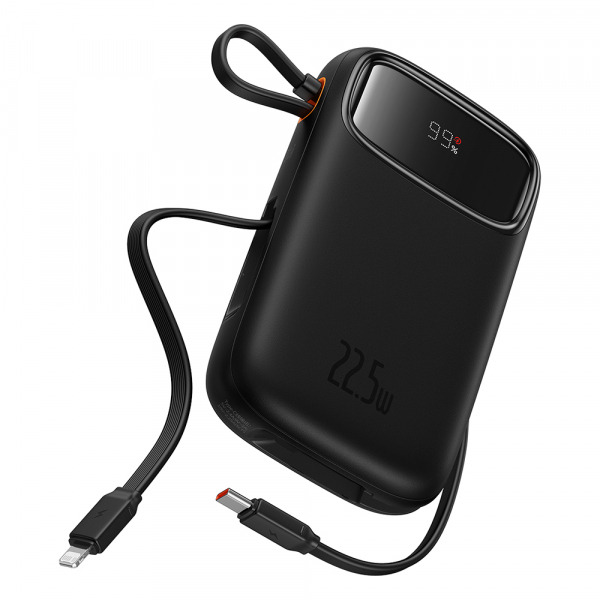 Baterie Externa Baseus Qpow Pro+, 20000mAh, 22.5W, QC + PD, 1 x Lightning - 1 x USB-A - 2 x USB-C, Neagra P10055002113-00