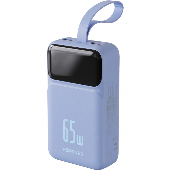 Baterie Externa Forever Vibe-TB65, 20000mAh, 65W, QC + PD, 2 x USB-A - 2 x USB-C, Albastra