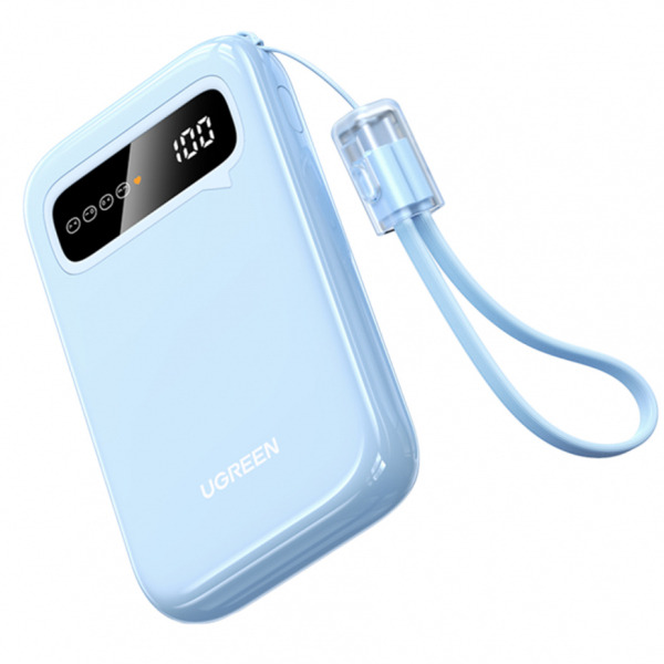 Baterie Externa UGREEN PB522, 10000mAh, 20W, QC + PD, 1 x USB-A - 1 x USB-C, Albastra