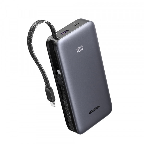 Baterie Externa UGREEN PB528 (55985B), 20000mAh, 30W, QC + PD, 1 x USB-A - 3 x USB-C, Gri