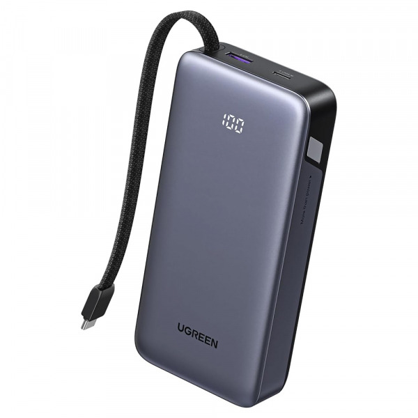Baterie Externa UGREEN PB536 (55988B), 20000mAh, 45W, QC + PD, 1 x USB-A - 2 x USB-C, Gri