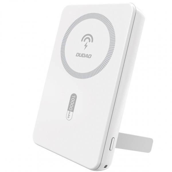 Baterie Externa Wireless Dudao K14S+, 10000mAh, 22.5W, QC + PD + FQI, 1 x QI - 1 x USB-A - 1 x USB-C, Alba