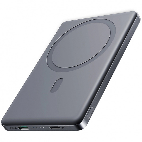 Baterie Externa Wireless Joyroom JR-PBM08, 5000mAh, 20W, PD + FQI, 1 x QI - 1 x USB-C, Gri