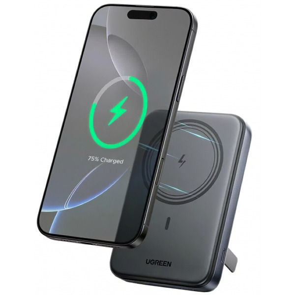 Baterie Externa Wireless UGREEN PB562, 10000mAh, 20W, PD + FQI, 1 x QI - 1 x USB-C, Neagra