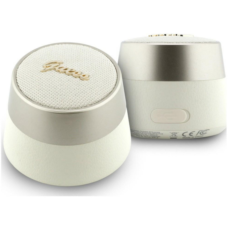 Boxa Portabila Bluetooth Guess Script Metal Logo, 5W, TWS, Aurie