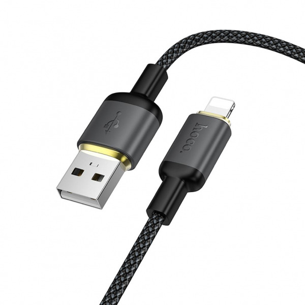 Cablu Date si Incarcare USB-A - Lightning HOCO X128 Benefit, 12W, 1m, Negru