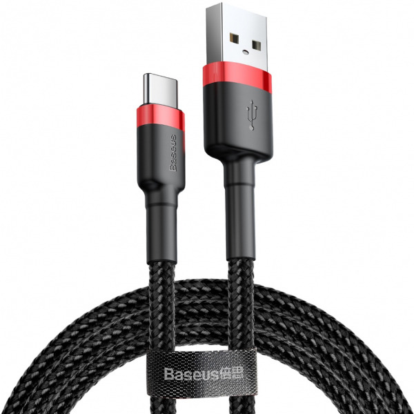 Cablu Date si Incarcare USB-A - USB-C Baseus Cafule, 60W, 0.5m, Rosu CATKLF-A91