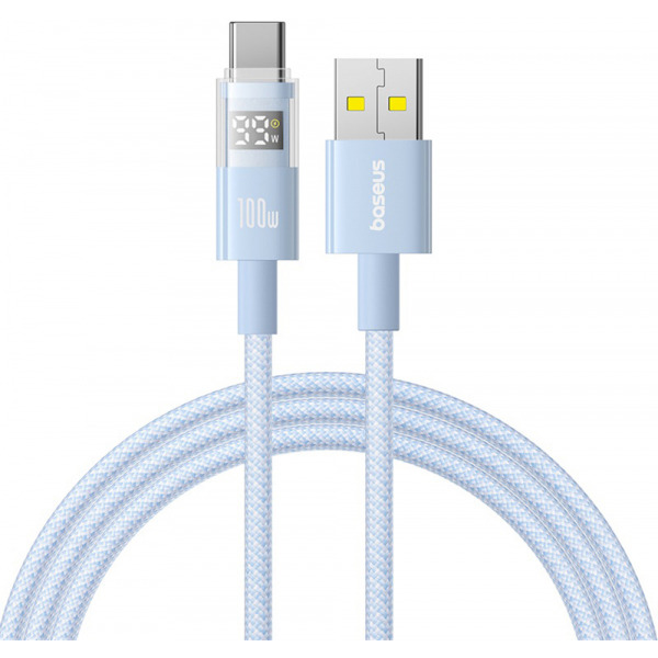 Cablu Date si Incarcare USB-A - USB-C Baseus Display 2, 100W, 1m, Albastru P10382701311-00