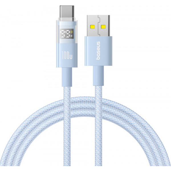 Cablu Date si Incarcare USB-A - USB-C Baseus Display 2, 100W, 2m, Albastru P10382701311-01