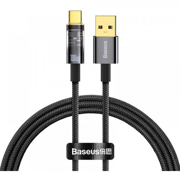 Cablu Date si Incarcare USB-A - USB-C Baseus Explorer, 100W, 2m, Negru CATS000301