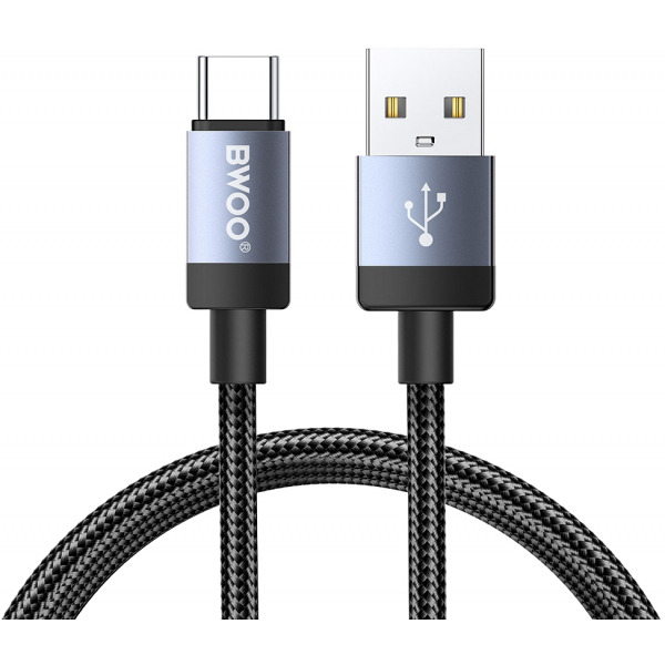 Cablu Date si Incarcare USB-A - USB-C BWOO BO-X401C, 18W, 1m, Negru