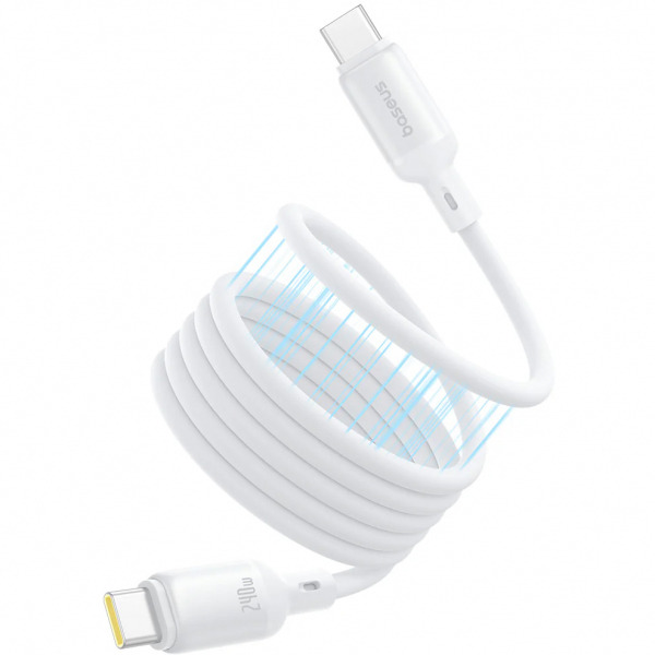 Cablu Date si Incarcare USB-C - USB-C Baseus PicoGo, 240W, 1m, Alb P10376800211-00