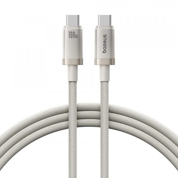 Cablu Date si Incarcare USB-C - USB-C Baseus Titanium, 100W, 1m, Argintiu P10378100G21-00