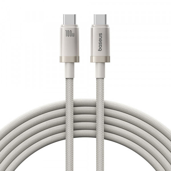 Cablu Date si Incarcare USB-C - USB-C Baseus Titanium, 100W, 2m, Argintiu P10378100G21-01