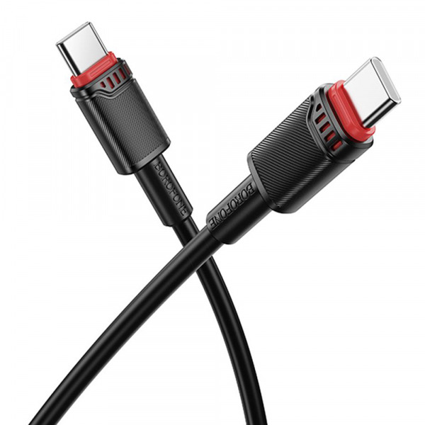 Cablu Date si Incarcare USB-C - USB-C Borofone BX110 Beneficio, 60W, 1m, Negru
