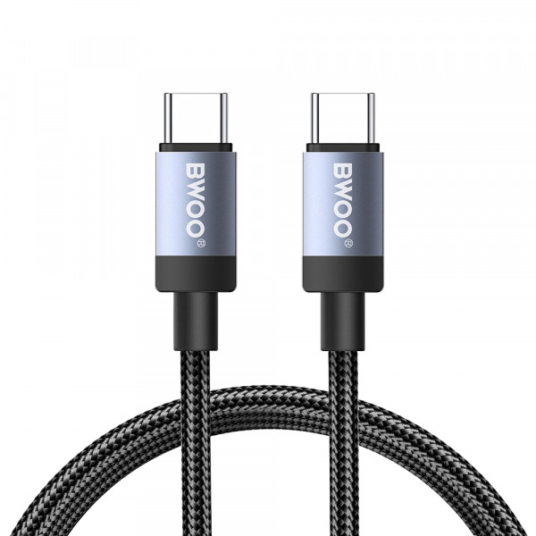 Cablu Date si Incarcare USB-C - USB-C BWOO BO-X401CC, 65W, 1m, Negru
