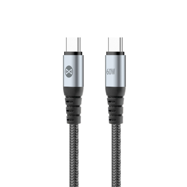 Cablu Date si Incarcare USB-C - USB-C Forever Braix, 60W, 1m, Negru