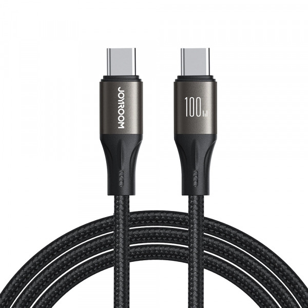 Cablu Date si Incarcare USB-C - USB-C Joyroom S-A25 Light-Speed, 100W, 1.2m, Negru