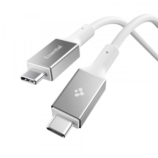 Cablu Date si Incarcare USB-C - USB-C Spigen EB10015CC, 100W, 1.5m, Alb ACA10420