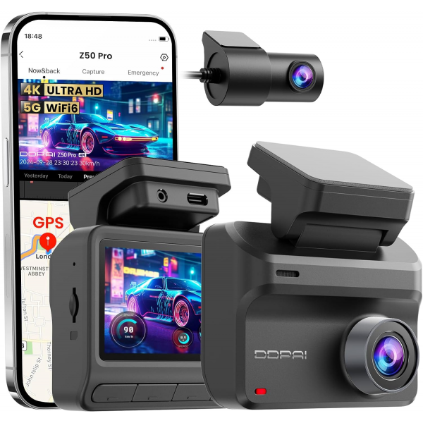 Camera Auto Fata Spate DDPAI Z50 Pro Dual, 4K, Wi-Fi, GPS, Afisaj 3inch