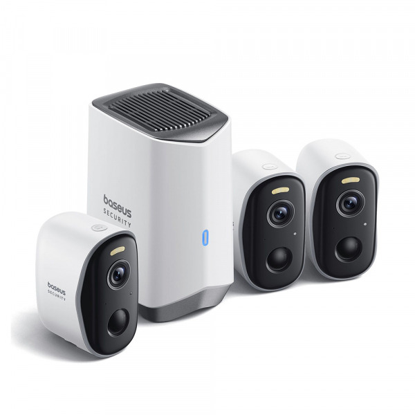 Camera de Supraveghere Baseus N1, Wi-Fi, 2K, IP67, Exterior, Set 3 bucati S0TW022131