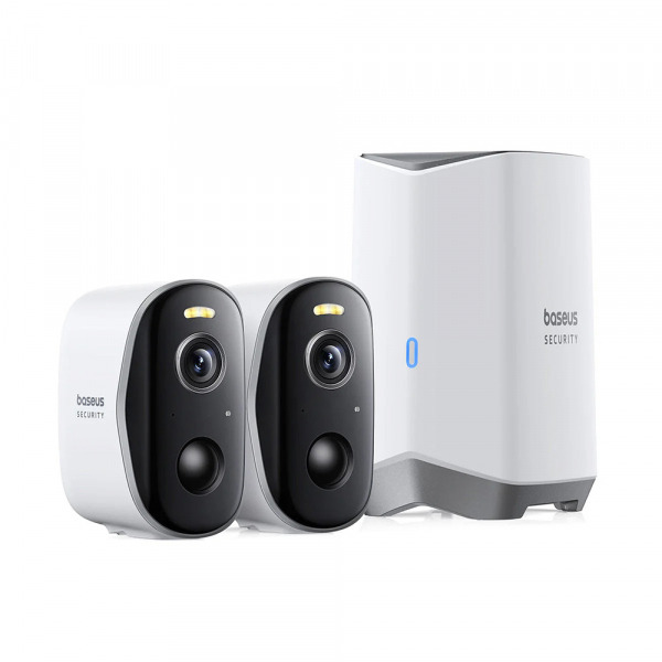 Camera de Supraveghere Baseus N1, Wi-Fi, 2K, IP67, Exterior, Set 2 bucati A00061900113-01