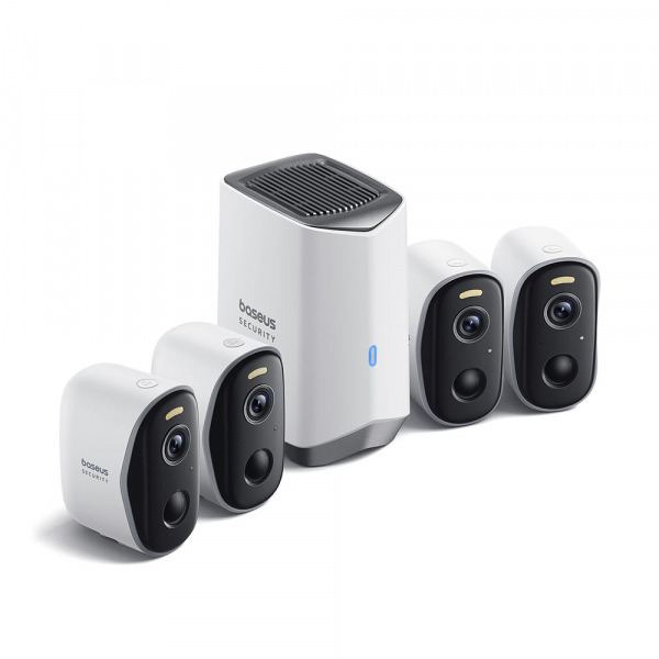 Camera de Supraveghere Baseus N1, Wi-Fi, 2K, IP67, Exterior, Set 4 bucati ACSLH-01
