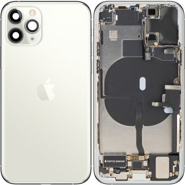 Capac Baterie Apple iPhone 11 Pro, Cu Carcasa Mijloc, Full Parts, Argintiu, Swap Premium