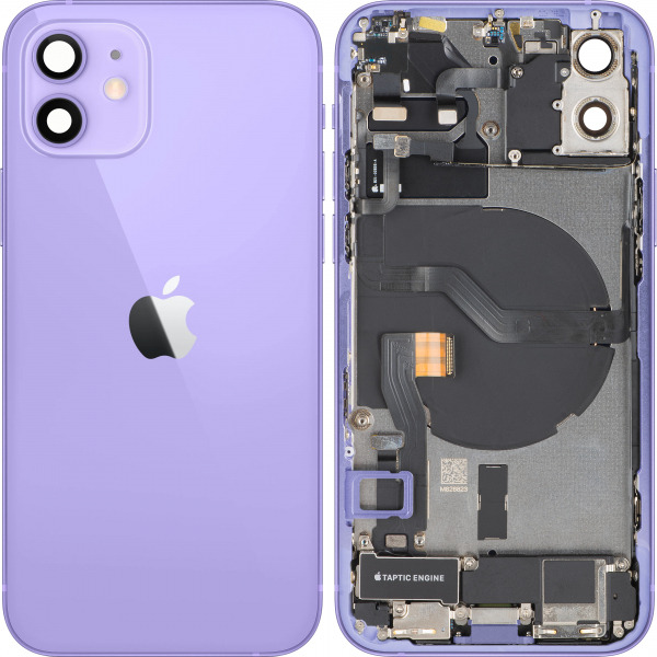Capac Baterie Apple iPhone 12, Cu Carcasa Mijloc, Full Parts, Mov, Swap Premium