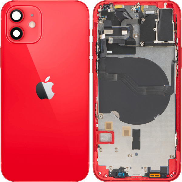 Capac Baterie Apple iPhone 12, Cu Carcasa Mijloc, Rosu, Swap Premium