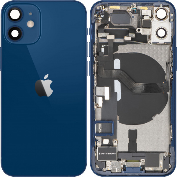 Capac Baterie Apple iPhone 12 mini, Cu Carcasa Mijloc, Full Parts, Albastru, Swap Premium