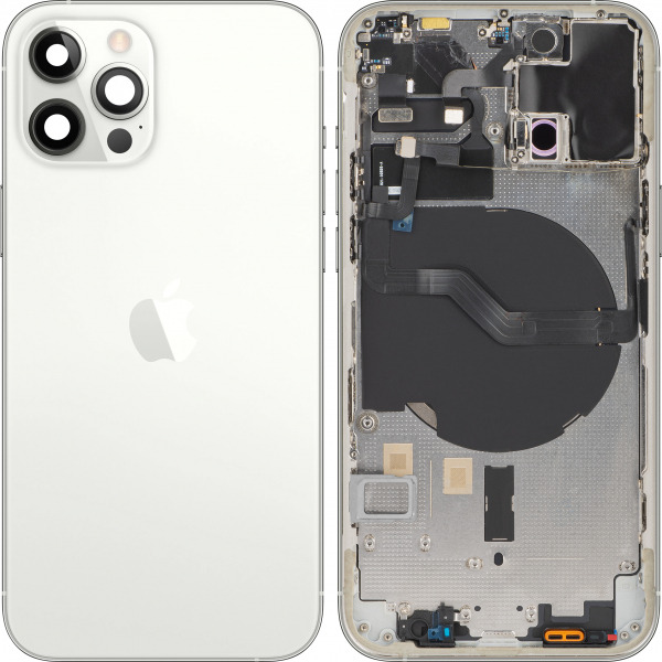 Capac Baterie Apple iPhone 12 Pro, Cu Carcasa Mijloc, Argintiu, Swap Premium