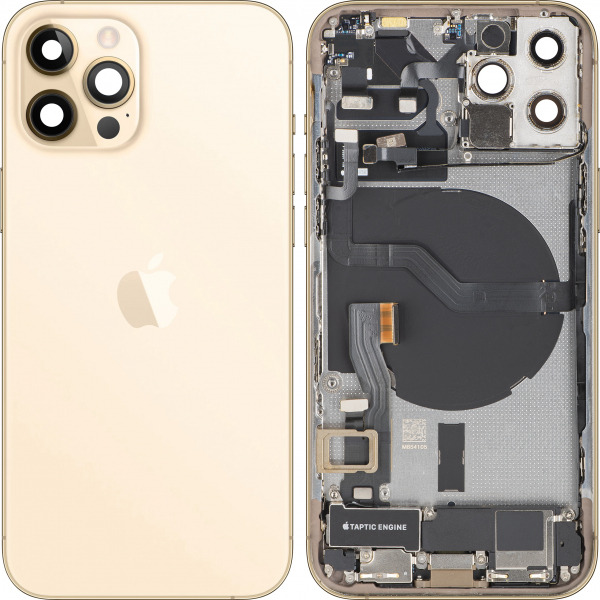Capac Baterie Apple iPhone 12 Pro, Cu Carcasa Mijloc, Full Parts, Auriu, Swap Premium