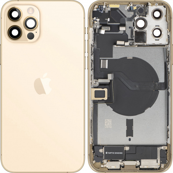 Capac Baterie Apple iPhone 12 Pro Max, Cu Carcasa Mijloc, Full Parts, Auriu, Swap Premium
