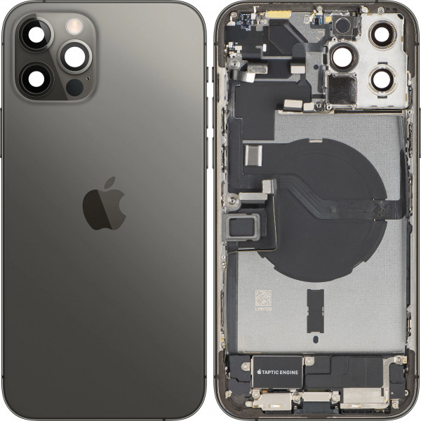 Capac Baterie Apple iPhone 12 Pro Max, Cu Carcasa Mijloc, Full Parts, Gri (Graphite), Swap Premium