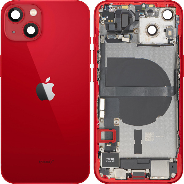 Capac Baterie Apple iPhone 13, Cu Carcasa Mijloc, Full Parts, Rosu, Swap Premium