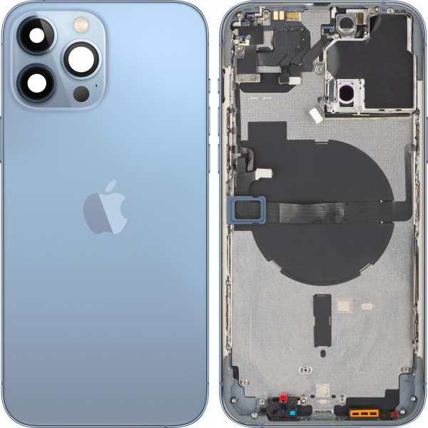Capac Baterie Apple iPhone 13 Pro Max, Cu Carcasa Mijloc, Albastru (Sierra Blue), Swap Premium