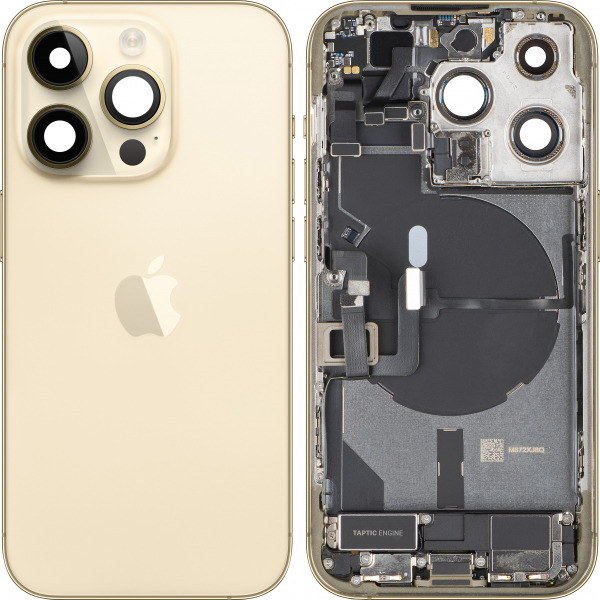 Capac Baterie Apple iPhone 14 Pro, Cu Carcasa Mijloc, Full Parts, Auriu, Swap Premium