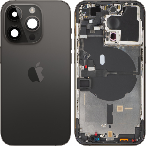 Capac Baterie Apple iPhone 14 Pro, Cu Carcasa Mijloc, Negru (Space Black), Swap Premium