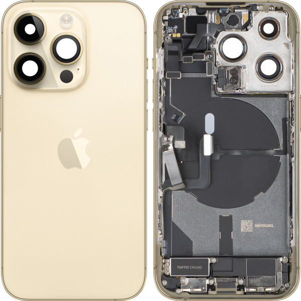 Capac Baterie Apple iPhone 14 Pro, Cu Carcasa Mijloc, Versiune US, Auriu, Swap Premium