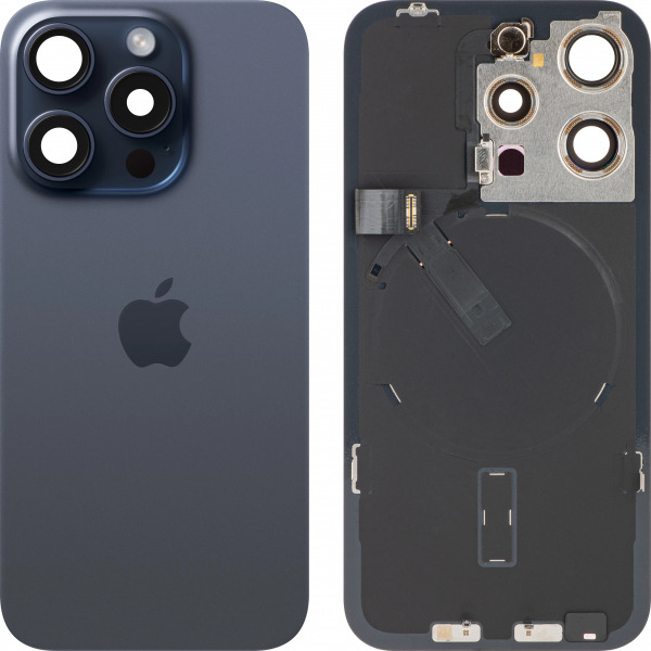 Capac Baterie Apple iPhone 15 Pro, Albastru (Blue Titanium), Swap Premium