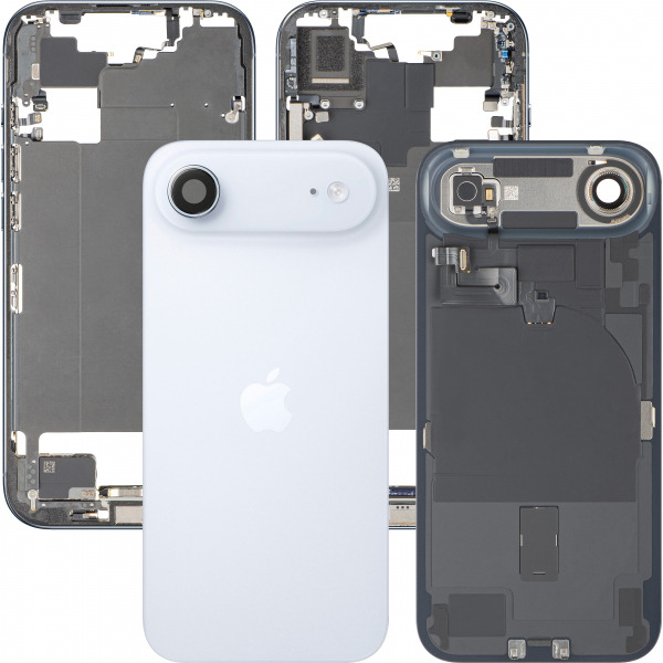 Capac Baterie Apple iPhone 17 Air, Cu Carcasa Mijloc, Full Parts, Albastru (Sky Blue), Swap Premium