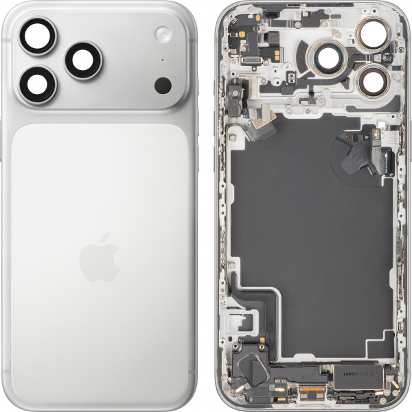 Capac Baterie Apple iPhone 17 Pro Max, Cu Carcasa Mijloc, Full Parts, Argintiu, Swap Premium