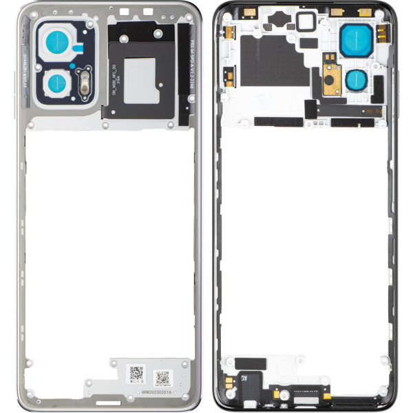 Carcasa Mijloc Motorola Moto G73, Argintie (Lucent White), Service Pack 5S58C22265