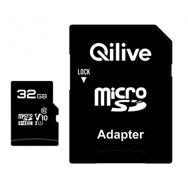 Card Memorie microSDHC Qilive Android A1, 32Gb, Clasa 10 / UHS-1 U1, Cu Cititor Card si Adaptor EKMSDM32GHCU1QLR