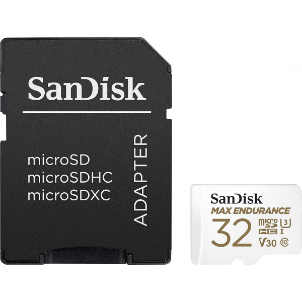 Card Memorie microSDHC SanDisk MAX Endurance, 32Gb, Clasa 10 / UHS-1 U3, Cu Adaptor SDSQQVR-032G-GN6IA